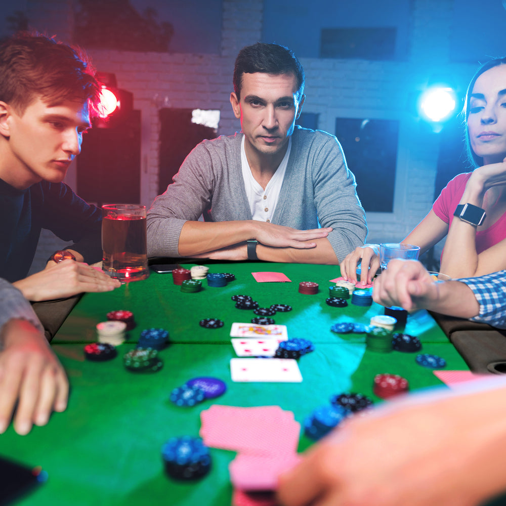 8 Players Texas Holdem Foldable Poker Table-Green - Gallery View 1 of 10