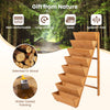 8-tier vertical raised garden bed made of solid fir wood, featuring a sturdy ladder design for efficient plant growth.