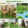 Artificial turf rug measuring 8 x 5 feet with low 0.3-inch pile height, ideal for balconies and play areas.