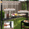 Grill gazebo featuring 2 metal shelves and 6 hooks, designed for outdoor cooking with ample storage space and stability.