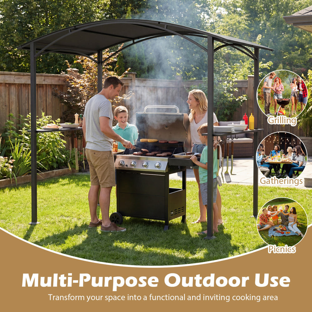 8 x 5 x 7 FT Grill Gazebo Outdoor BBQ Canopy with Metal Frame - Gallery View 9 of 10