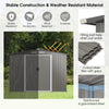 Costway Metal Storage Shed 8' x 6' with Sliding Double Lockable Doors New