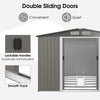 Costway Metal Storage Shed 8' x 6' with Sliding Double Lockable Doors New