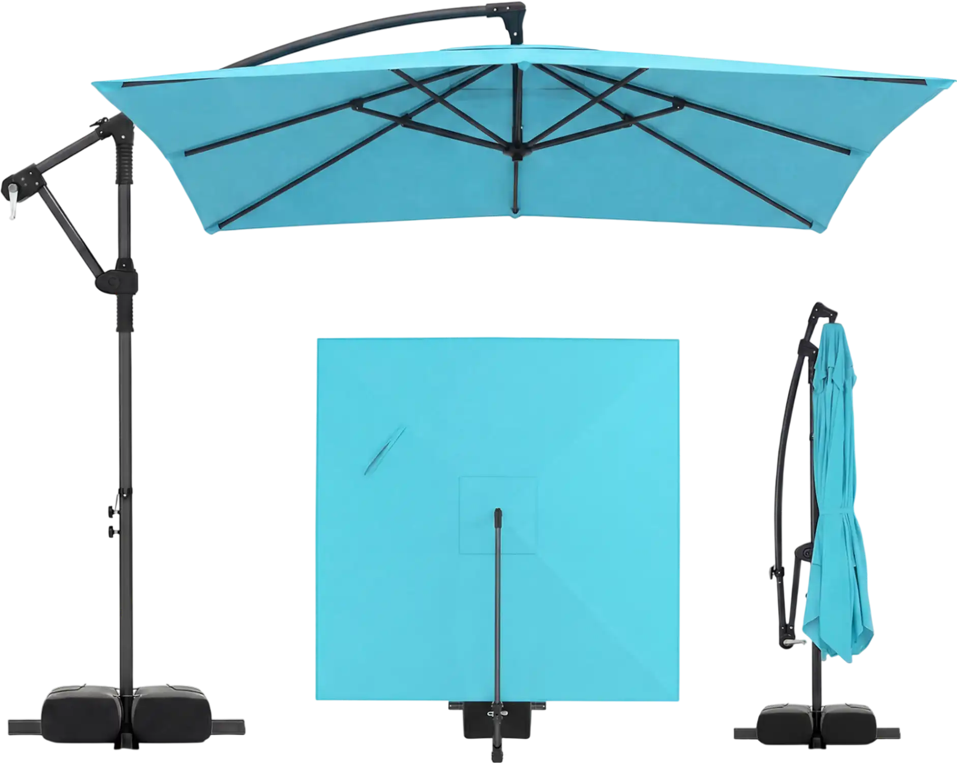 Costway 8' x 8' Offset Cantilever Patio Umbrella Square Hanging Outdoo – FactoryPure