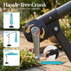 Hassle-free crank mechanism for the 8 x 8 ft turquoise offset cantilever patio umbrella, showcasing easy operation.