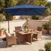 8 x 8 FT Offset Cantilever Patio Umbrella Square Hanging Outdoor Market Umbrella with 360° Rotation-Navy - Gallery View 1 of 10