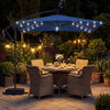 8 x 8 Square FT Solar LED Offset Cantilever Patio Umbrella with 360° Rotation-Navy - Gallery View 1 of 10