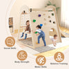 Indoor jungle gym with climbing wall and swing, made of sturdy beech wood, promotes motor skills and balance training.