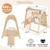 8-in-1 indoor jungle gym with swing and climbing wall, made of sturdy beech wood, suitable for kids aged 3+.