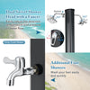 Dual swivel shower heads on a 9.3-gallon solar heated outdoor shower for poolside and beach use.