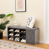 9-cube Shoe Bench with Adjustable Shelves and Removable Padded Cushion-Gray - Gallery View 1 of 10