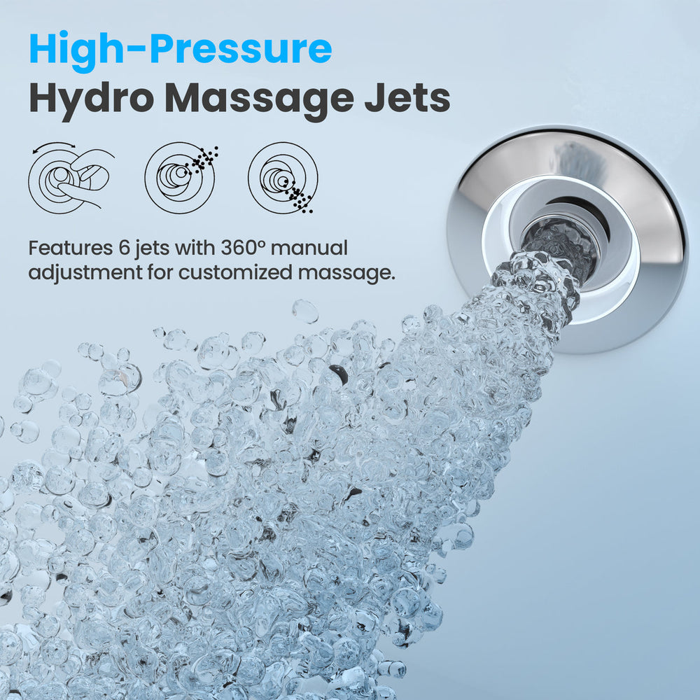 Freestanding Whirlpool Bathtub 67" x 31.5" – Acrylic Soaking Tub with Adjustable Massage Jets, 7-Color LED Lights & Faucet (BT520FL-WH)