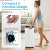 Portable 9000 BTU air conditioner with 4 modes, 2 fan speeds, and universal wheels for easy movement in any room.