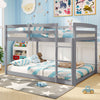 Full Over Full Bunk Bed Low-to-ground Bunk Bed-Gray - Gallery View 1 of 10