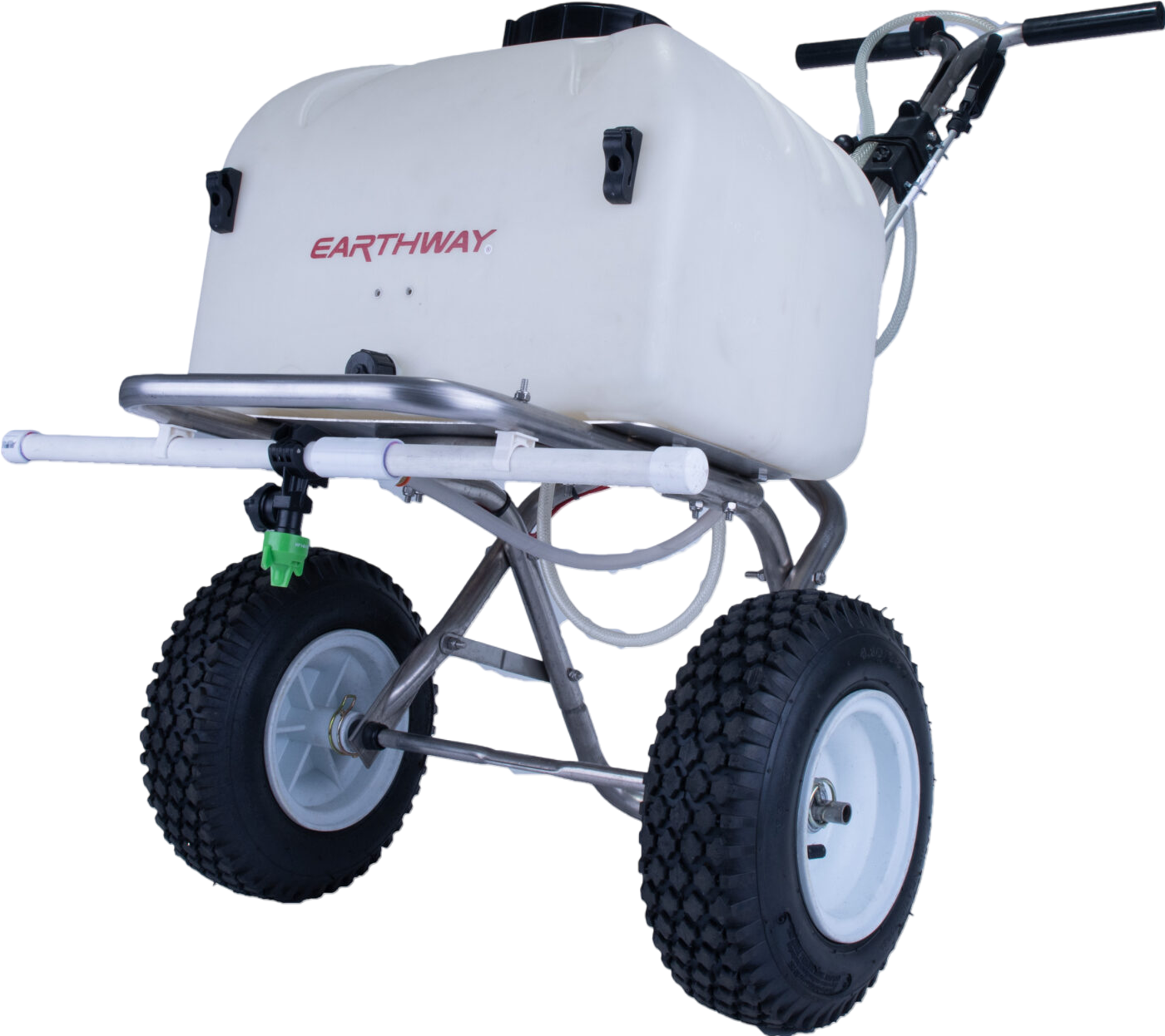 Earthway 90308 Push Sprayer 8 Gallon Stainless Steel with Hose Battery Operated 12V New