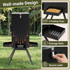 90LB gravity deer feeder with four feeding trays, weatherproof steel construction, and secure latch for outdoor use.