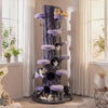 90.5 Inch Tall Multifunctional Cat Tree with Private Condos for Indoor Cats-Purple - Gallery View 1 of 10