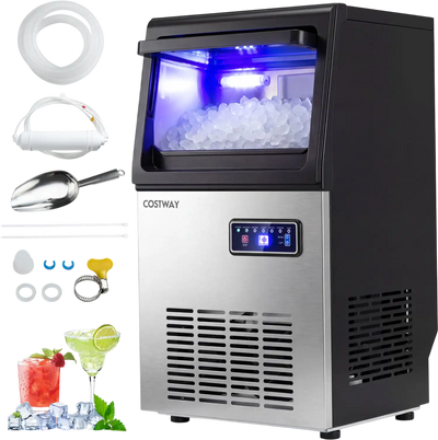 Costway Commercial Nugget Ice Maker 90 lbs/24H Self-Cleaning 87194455 New