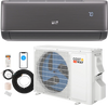 GreyVolt Series 9100 BTU 20.5 SEER2 115V WiFi Enabled Mini Split AC Compatible with Alexa Gray