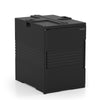91 Qt insulated food pan carrier in black with customizable shelves, ideal for keeping food fresh during outdoor.
