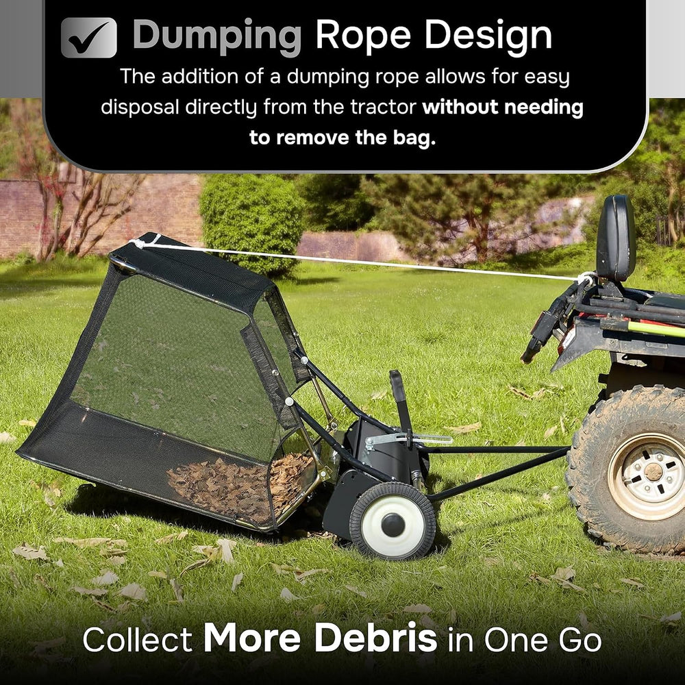 Dapper Supply Lawn Sweeper 42" Tow-Behind with 25 Cu. Ft. Hopper Bag New