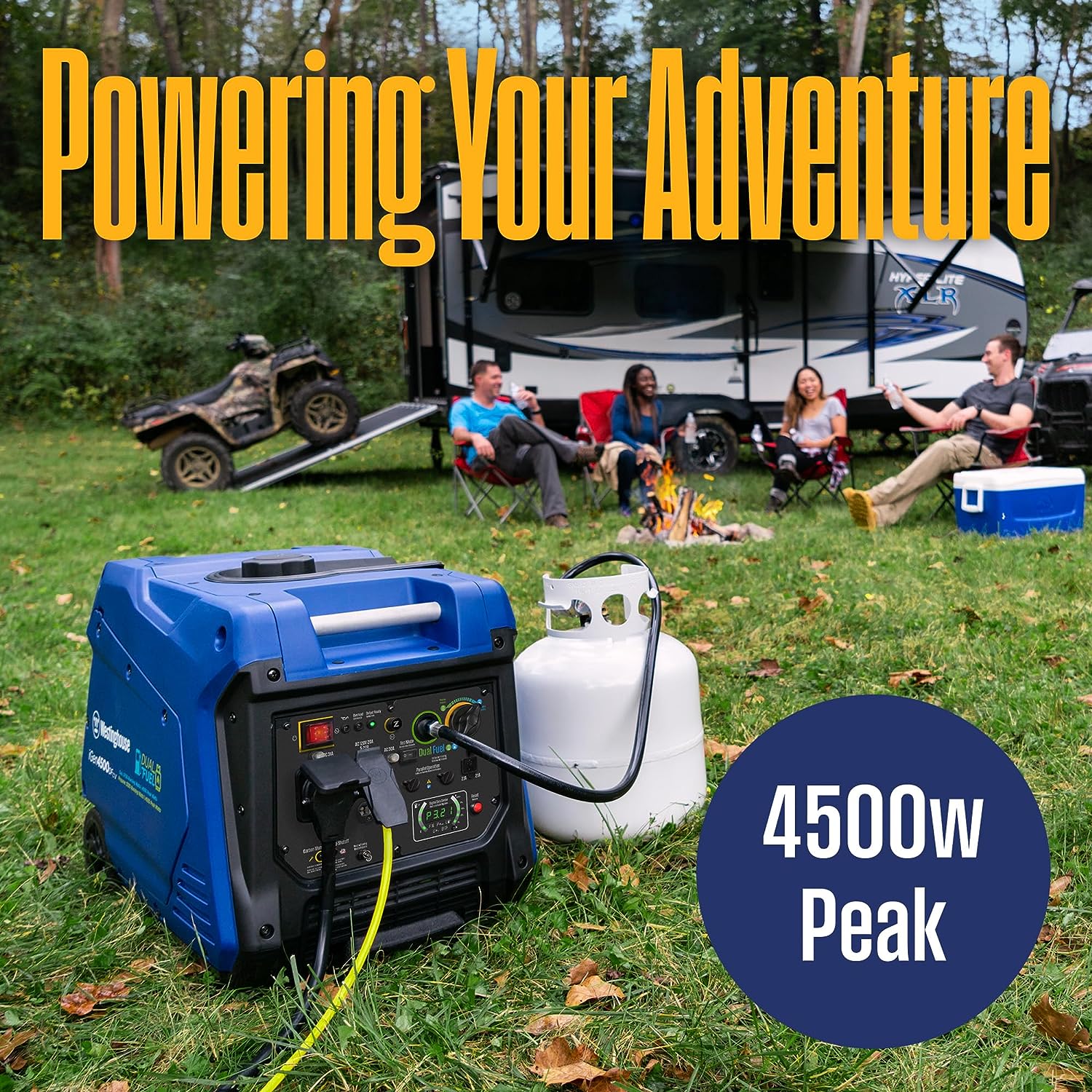 Westinghouse 4500 Watt Dual Fuel Recoil Start Portable Inverter Generator with Co Sensor