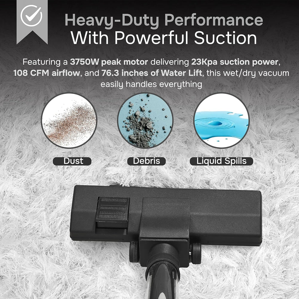 Dapper Supply Wet/Dry Vacuum 3-in-1 Function 16 Gallon 4.5 HP with Attachments New
