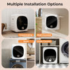 Portable clothes dryer shown in freestanding and wall-mounted options, featuring a stainless steel tub and compact.