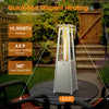 Portable stainless steel tabletop patio heater with 10,000 BTU output and 360° glass tube heating for outdoor.