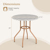 27.5-inch round outdoor bistro table featuring a sturdy metal frame and adjustable foot pads, ideal for enhancing your.