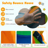 Close-up of the safety mesh net on the 8-in-1 inflatable bounce house, featuring tear-resistant Oxford fabric and.