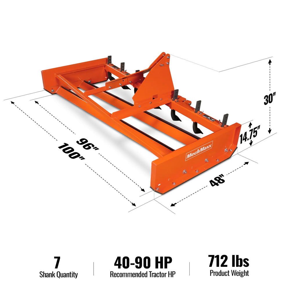 96" Heavy Duty Land Leveler Land Plane Scraper Grader with Shanks 3 Point Hitch,  LP96