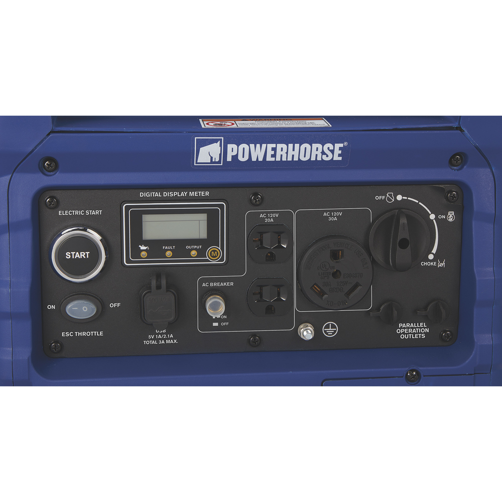 Powerhorse 96387 Inverter Generator Low THD 3500W/4500W Electric Start Parallel Ready Gas New