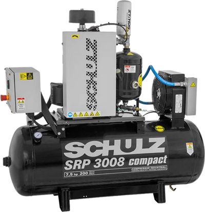 Schulz SRP-3008 Compact Air Compressor 7.5 HP 60 gal. 230V 1-Phase Horizontal 970.3890-0 New