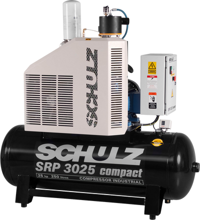 Schulz SRP-3025 Compact Air Compressor 25 HP 80 gal. 460V 3-Phase Horizontal New
