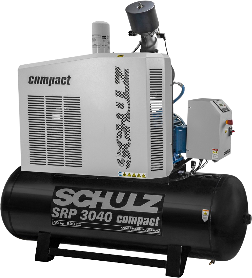 Schulz SRP-3040 Compact Air Compressor 40 HP 120 gal. 460V 3-Phase Horizontal New