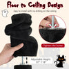 Adjustable floor-to-ceiling Gothic cat tree in black, featuring 5 tiers, condo, and sisal scratching posts for playful.