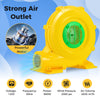 Portable 980W bounce house blower with strong air outlet, 1500 CFM, and safety features for quick inflation.