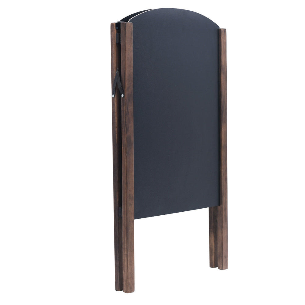 40-inch wood A-frame sidewalk chalkboard sign with a double-sided design for versatile advertising and announcements.