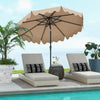 9 Feet Patio Umbrella with Crank Handle and Push Button Tilt-Brown - Gallery View 1 of 10