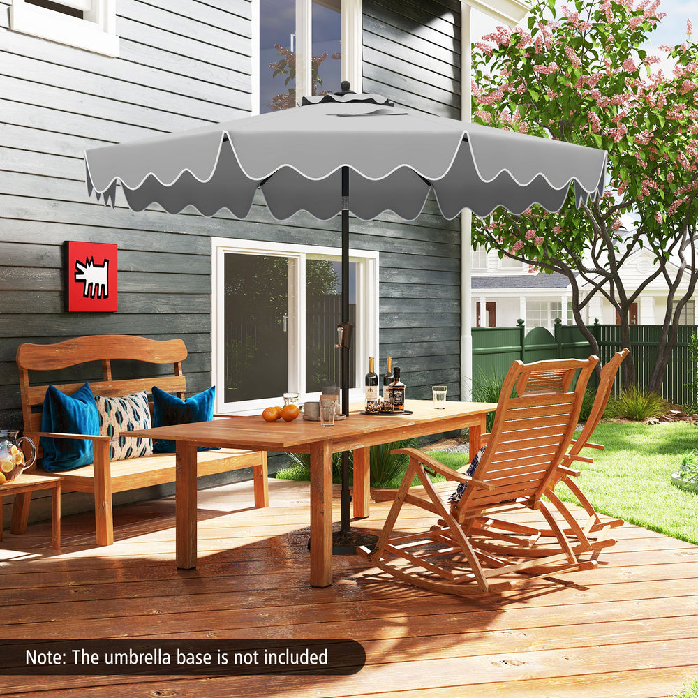 9 Feet Patio Umbrella with Crank Handle and Push Button Tilt-Gray - Gallery View 1 of 10