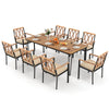 Elegant 9-piece patio dining set with ergonomic chairs and padded cushions, ideal for outdoor dining and relaxation.