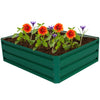 Raised garden bed with vibrant flowers, 40x32 inches, durable metal construction for easy vegetable and flower planting.