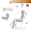 High back rocking chair in white acacia wood, designed for comfort and stability, ideal for indoor and outdoor use.