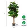 5-foot artificial fiddle leaf fig tree with 6 trunks and 180 leaves in a decorative pot, perfect for indoor or outdoor.