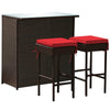 Costway Outdoor Rattan Wicker Bar Set with 2 Cushioned Stools New
