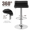 Backless black PU leather bar stool with 360-degree swivel and adjustable height, perfect for gatherings and parties.