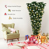 7 feet unlit upside down artificial Christmas tree with 1000 green PVC branch tips for space-saving holiday decor.