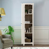 Linen Tower Bathroom Storage Cabinet Tall Slim Side Organizer with Shelf-White - Gallery View 1 of 12