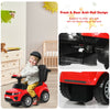 Red 3-in-1 ride-on push car with anti-roll design, suitable for toddlers aged 12-36 months, featuring storage and music.